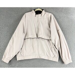 Nike Golf Windbreaker Jacket Mens XL Beige Clima-Fit Full Zip Mesh Lined Vented